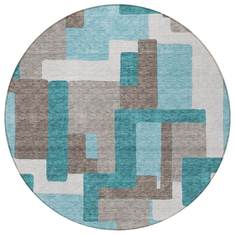 HomeRoots Abstract Transitional Rectangle Outdoor Rug