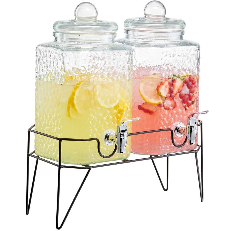 Style Setter 1.5 Gallon Each Glass Beverage Drink Dispensers