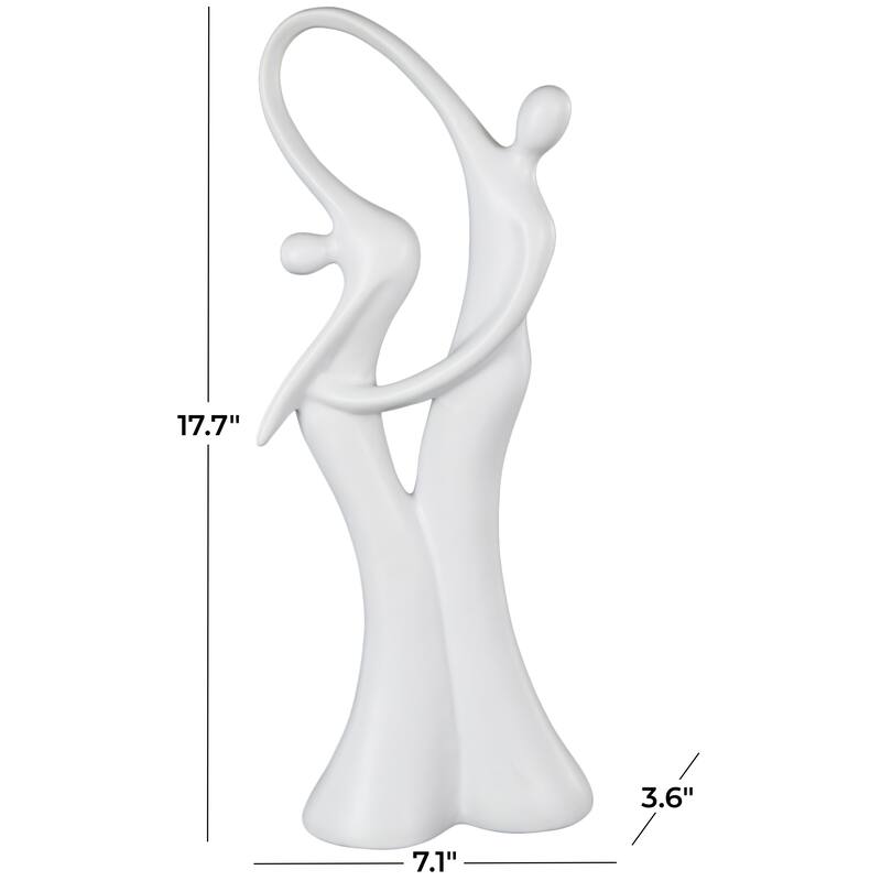 Black or White Ceramic Dancing People Decorative Sculpture
