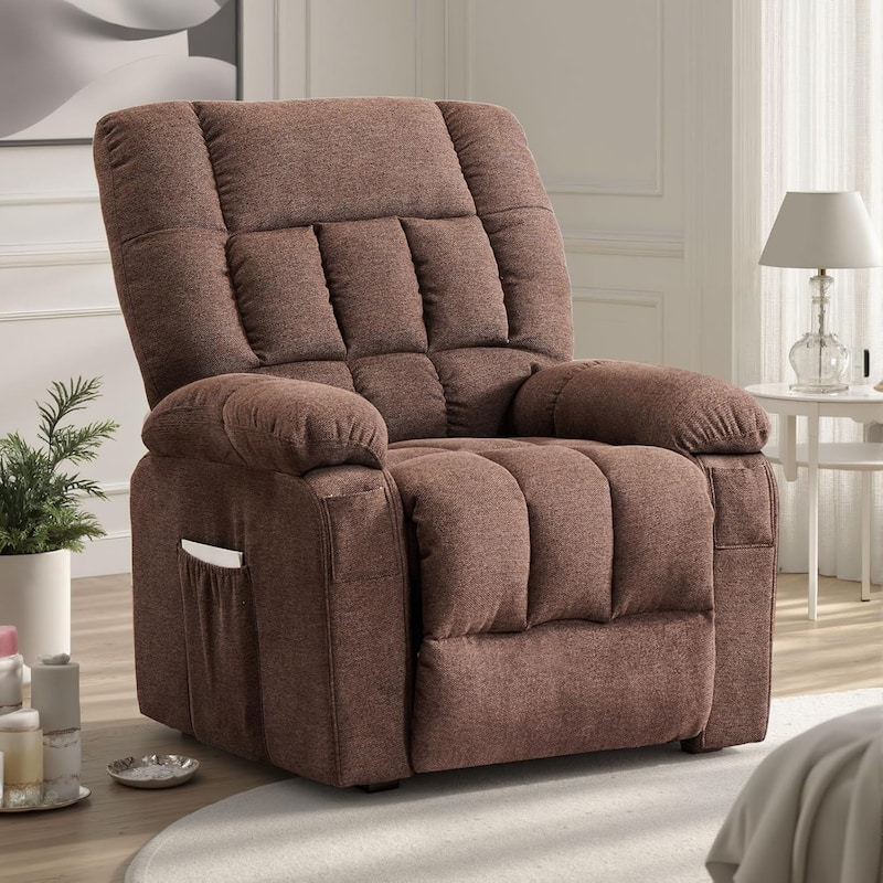 Recliner Chair, Reclining Massage Chair with Heat, Home Theater Seating Electric Power Lift Chair for Living Room