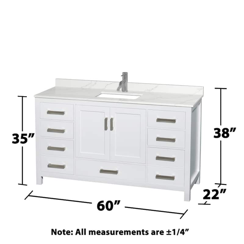 Sheffield 60-inch Single Vanity, Single Hole Quartz Top
