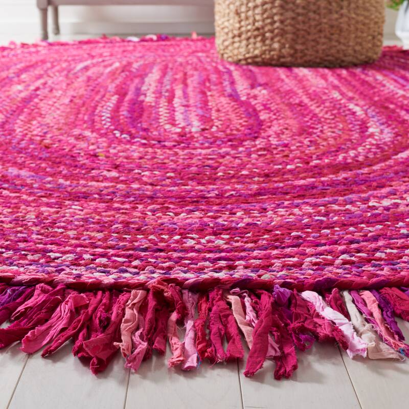 SAFAVIEH Handmade Braided Samya Country Cotton Rug with Fringe