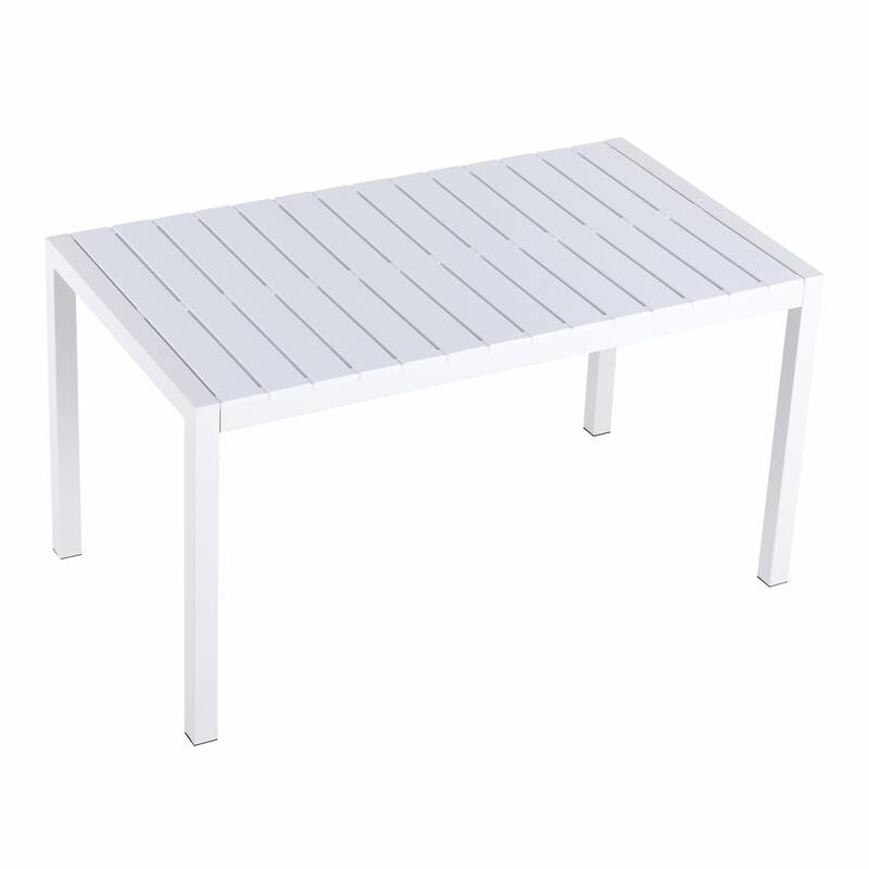55" White Modern PP Table - Indoor/Outdoor Multi-Purpose