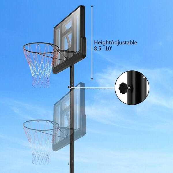 Shop Gymax Height Adjustable Portable Basketball Hoop System