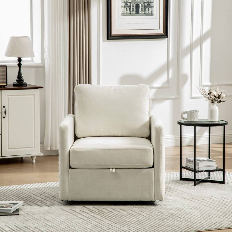 Swivel Accent Chair, Comfy Reading Chairs, Accent Single Armchair Upholstered Sofa Tufted Accent Square Club Chair
