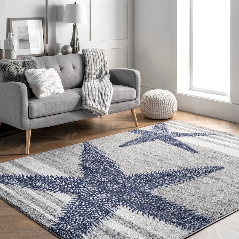 Nuloom Nidia Nautical Striped Area Rug - 5' x 8' - Grey