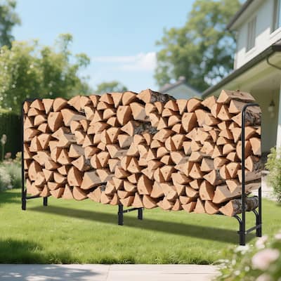 Firewood Rack Storage Cover Set for Patio Outdoor Use Backyard