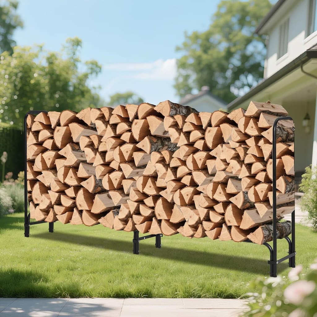 Firewood Rack Storage Cover Set for Patio Outdoor Use Backyard