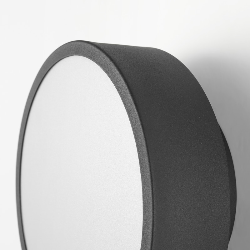 7.87 in. Modern Matte Black Round LED 3000K Warm Light Wall Sconce - 7.87 in. W x 3.35 in. H