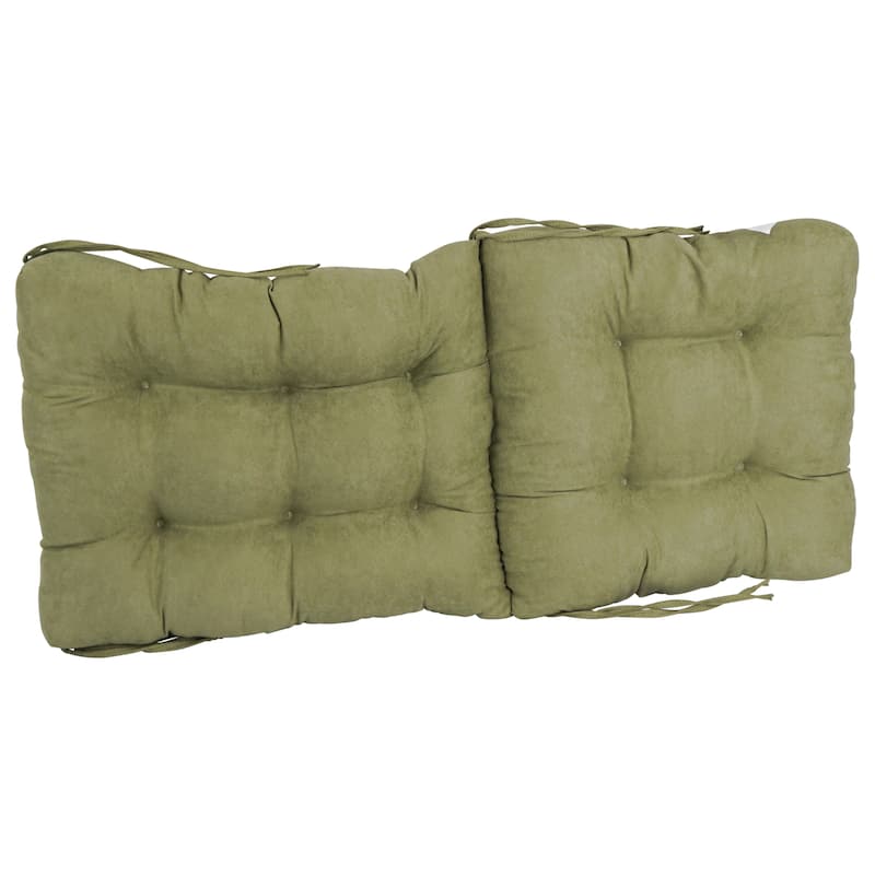 Multi-section Tufted Indoor Microsuede Seat/Back Chair Cushion (Multiple Sizes)