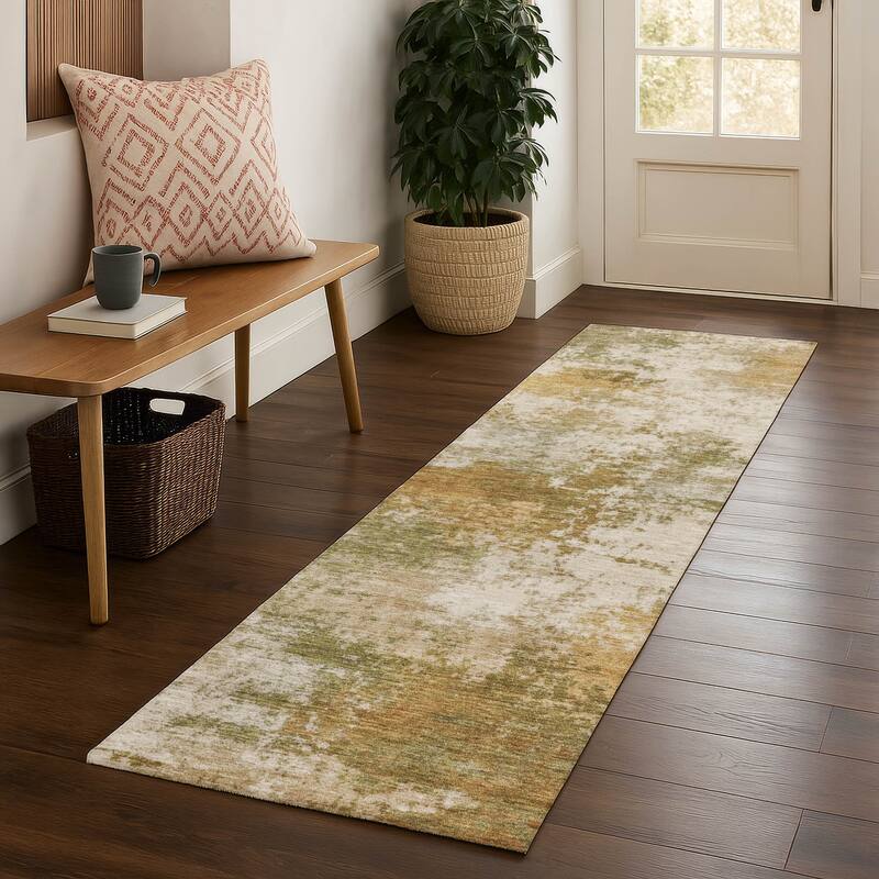 Premium Washable Super Soft Abstract Casual Mayfield Rug - Copper - 2'3" x 7'6"