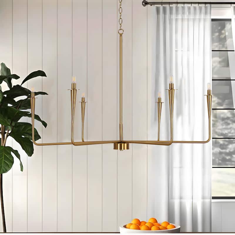 6-Light Modern French 43.5" Candle Iron Chandelier Pendant Lighting