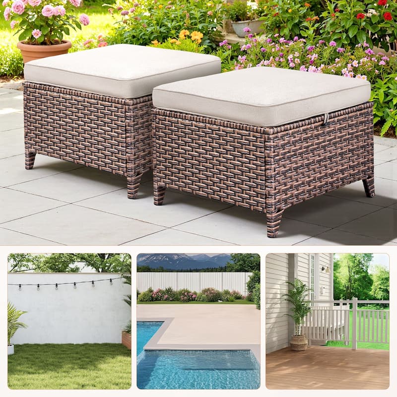 Pocassy Outdoor Sofa Swivel Chairs Patio Chair Funiture Set