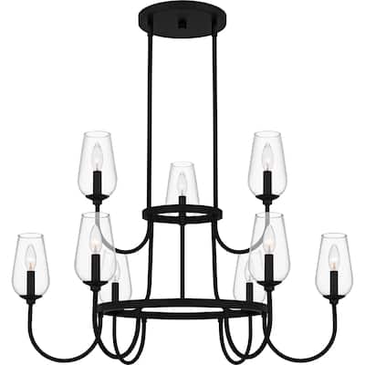 Viscount 9-Light Matte Black Chandelier