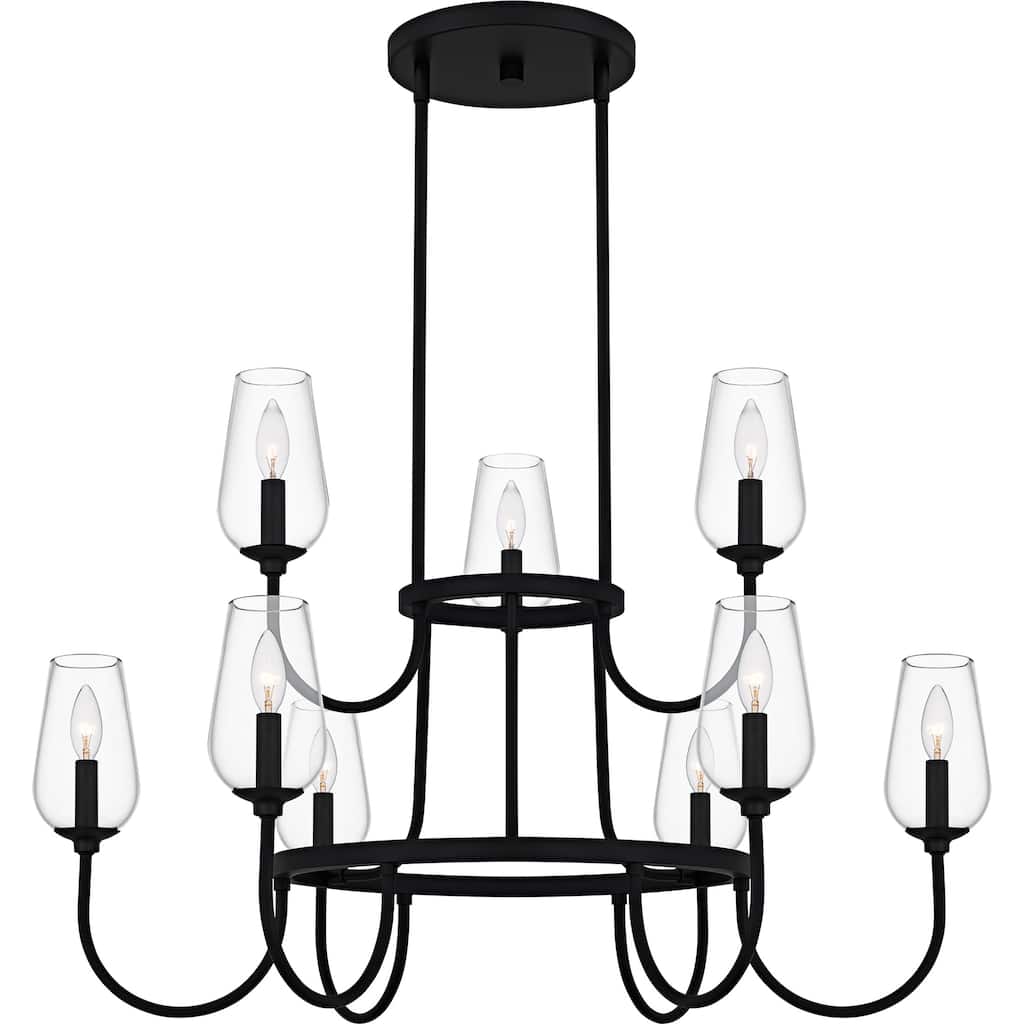 Viscount 9-Light Matte Black Chandelier