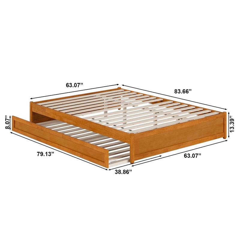 Barcelona Panel Platform Bed with Twin XL Trundle