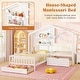 preview thumbnail 8 of 8, Gymax Twin Size House Bed Kids Platform Bed w/ Padded Bench & Floating
