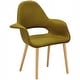 preview thumbnail 6 of 6, Fabric Mid-Century Modern Accent Chairs Natural Leg in (Green) - Set of 2
