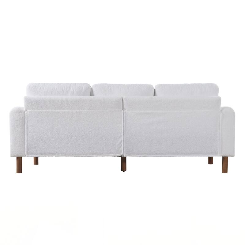3-Seater Sofa, Curved Armrest with Integrated Solid Wood Legs