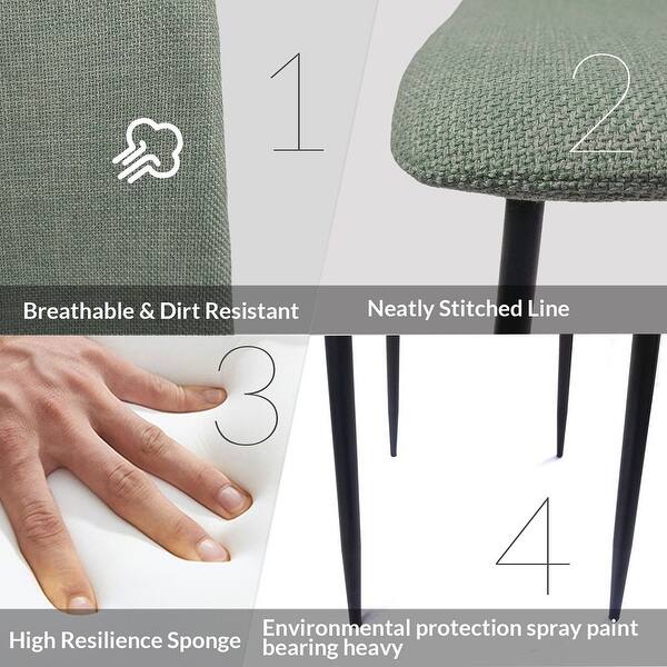 dimension image slide 4 of 7, Modern Upholstered Dining Chairs Set of 4