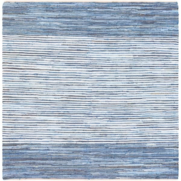 slide 2 of 5, Livabliss Carabello Handmade Casual Denim Stripe Area Rug Blue - 10' Square