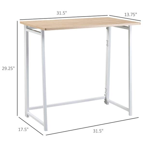 HOMCOM Modern Foldable Writing Desk Working Station Folding Table ...