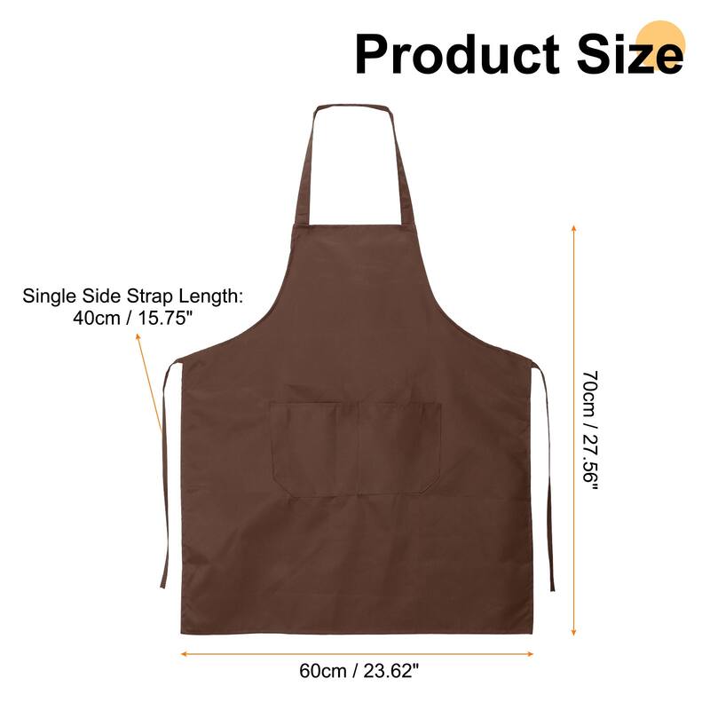 4pcs Bib Apron 70x60cm Unisex Restaurant Kitchen Cooking Aprons - 27.56" x 23.62"