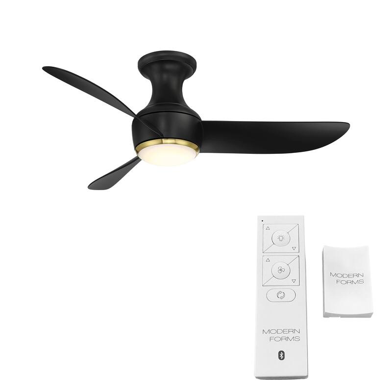 Corona 3-Blade Smart FlushMount Ceiling Fan 44in 3000K LED & Remote - N/A