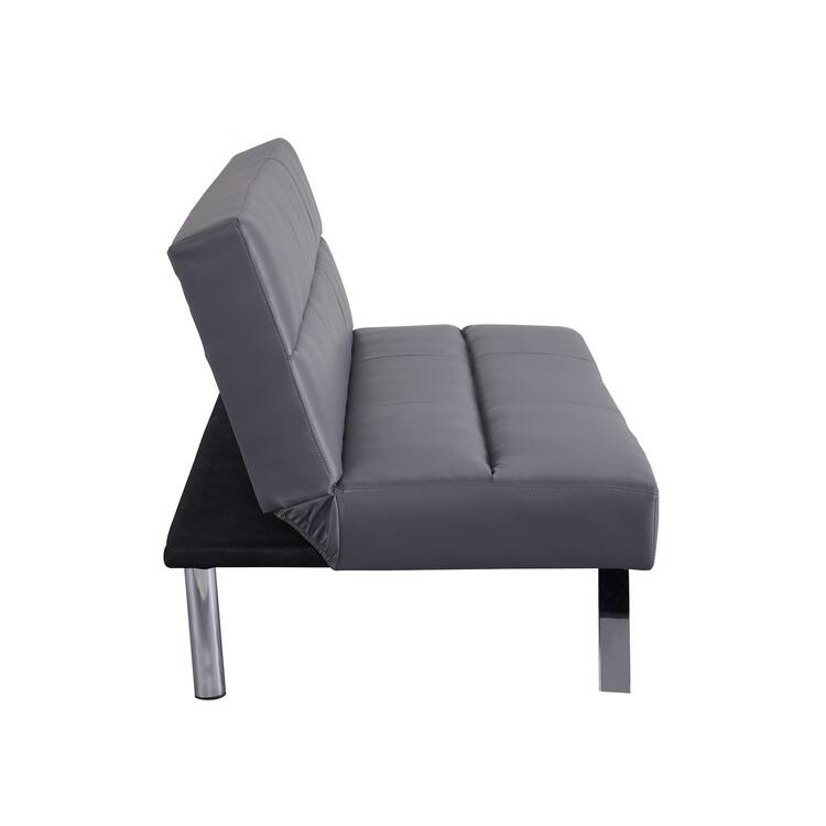 Zoe Futon Sofa Bed Faux Leather Modern Convertible Folding Sofa Bed