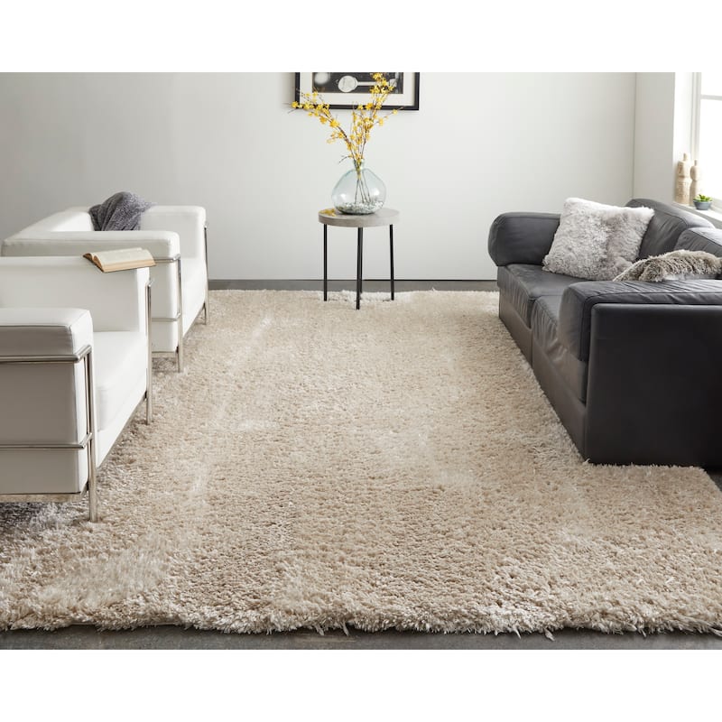Loman Solid Modern Area Rug - 5' x 8' - Ivory