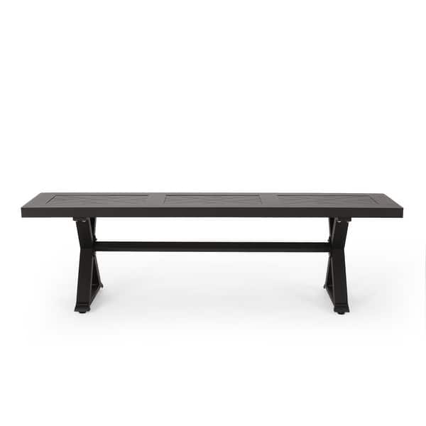 slide 7 of 10, Waterford Outdoor Aluminum Outdoor Bench by Christopher Knight Home Antique Matte Black