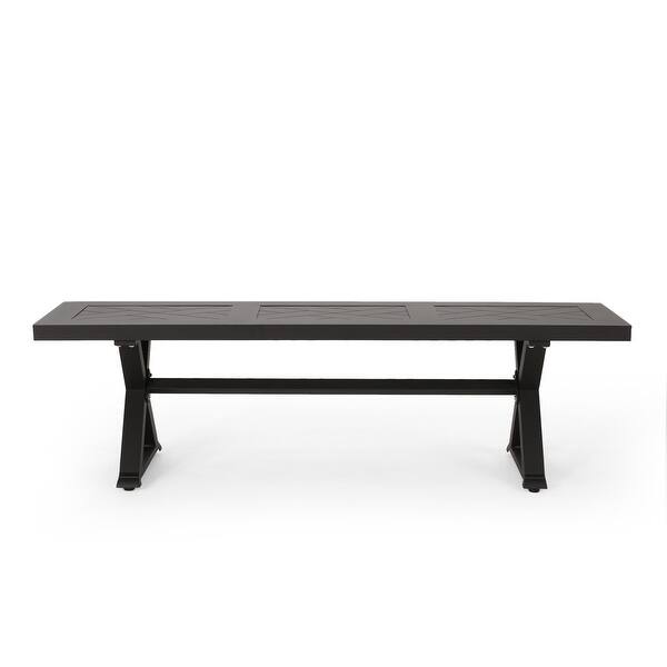 slide 7 of 10, Waterford Outdoor Aluminum Outdoor Bench by Christopher Knight Home Antique Matte Black