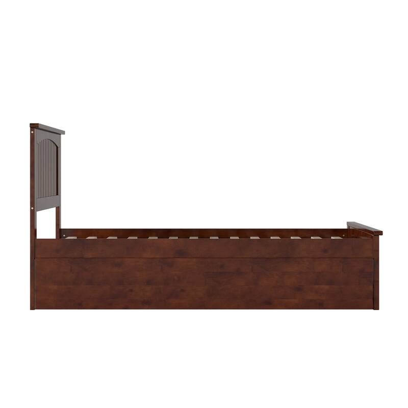 Nantucket Solid Wood Platform Bed with Matching Footboard & Twin Trundle