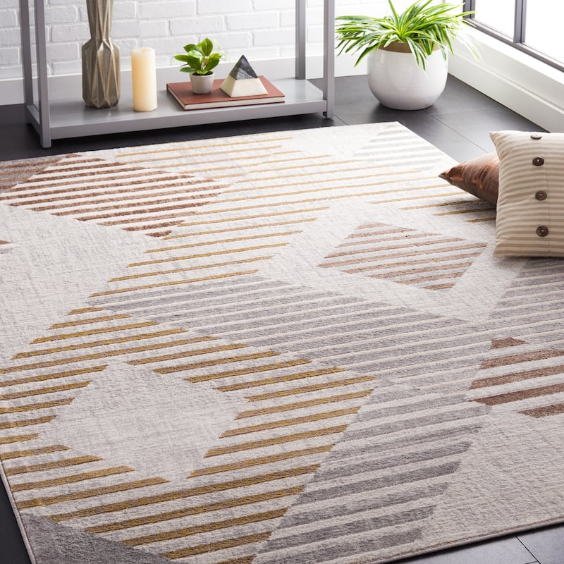 SAFAVIEH Palma Lassie Mid-Century Modern Rug - 5'3" x 7'6" - Beige/Light Grey