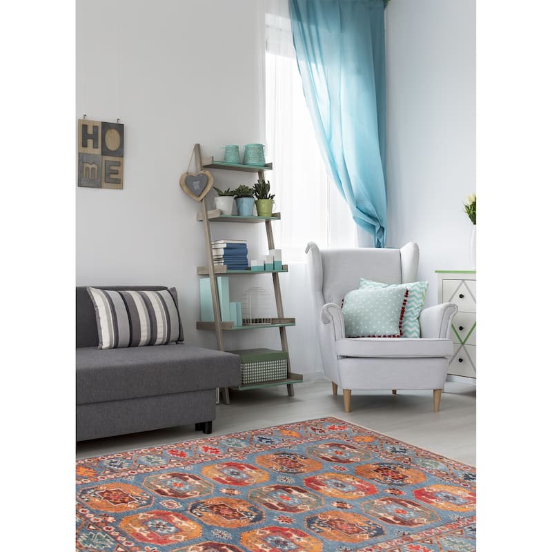 ECARPETGALLERY Hand-knotted Uzbek Ghazni Blue Wool Rug - 3'10 x 5'10