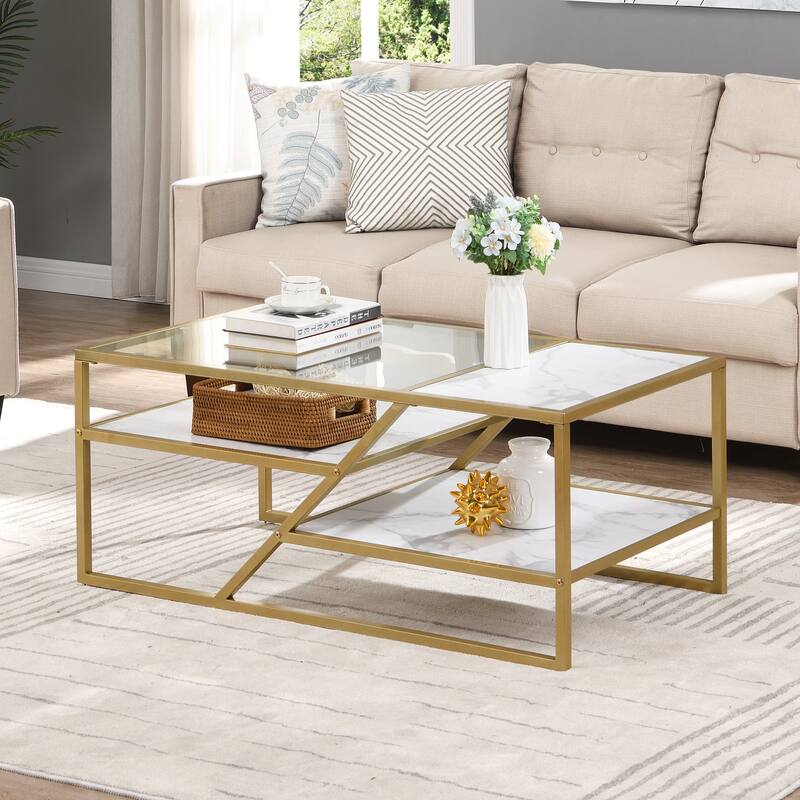 Coffee Table with Storage Shelf,for Living Room&Bedroom