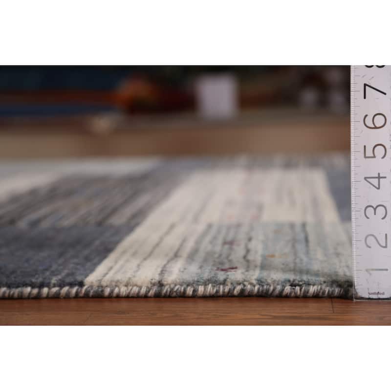 Tribal Gabbeh Indian Area Rug Hand-Knotted Wool Carpet - 5'2" x 7'6"