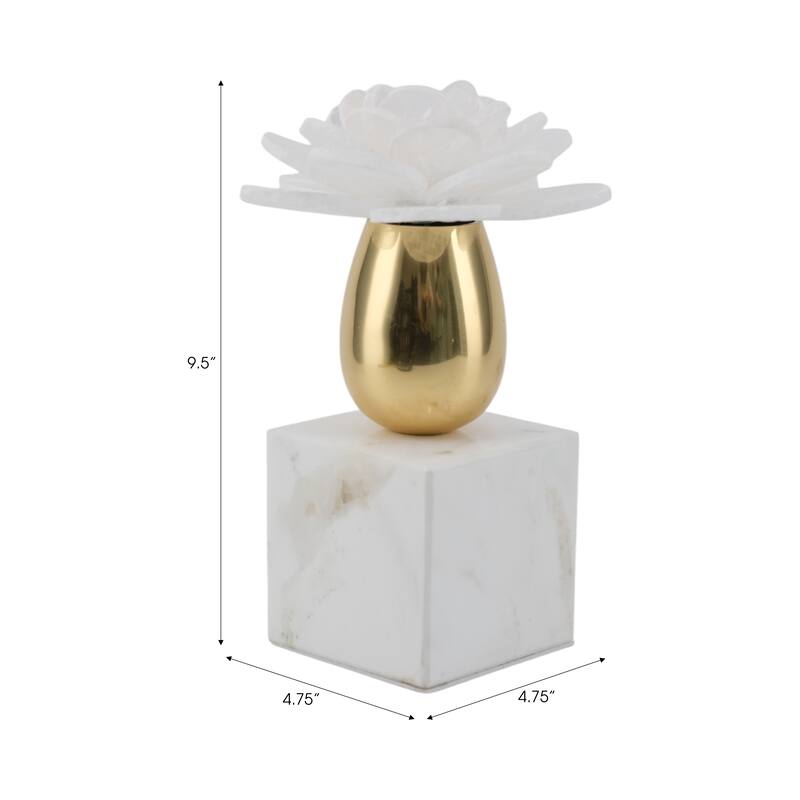 Marble Statue Elegant Floral Decorative Sculpture Object Home Decor