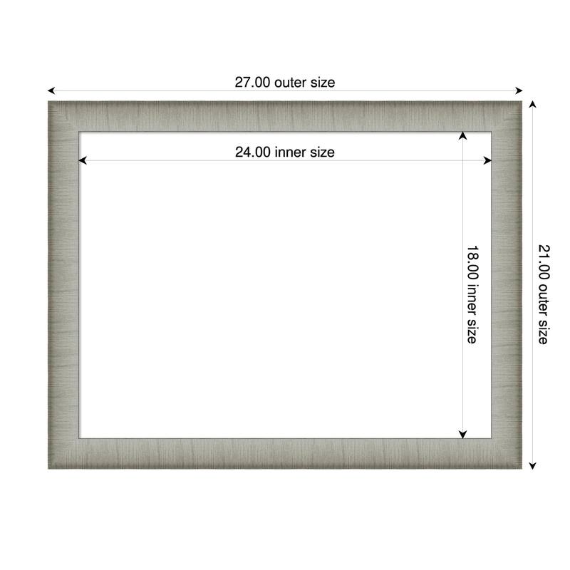 Amanti Art Elegant Brushed Bronze Narrow Framed Dry Erase Magnetic Board - 27 x 21 in - Elegant Brushed Pewter Narrow