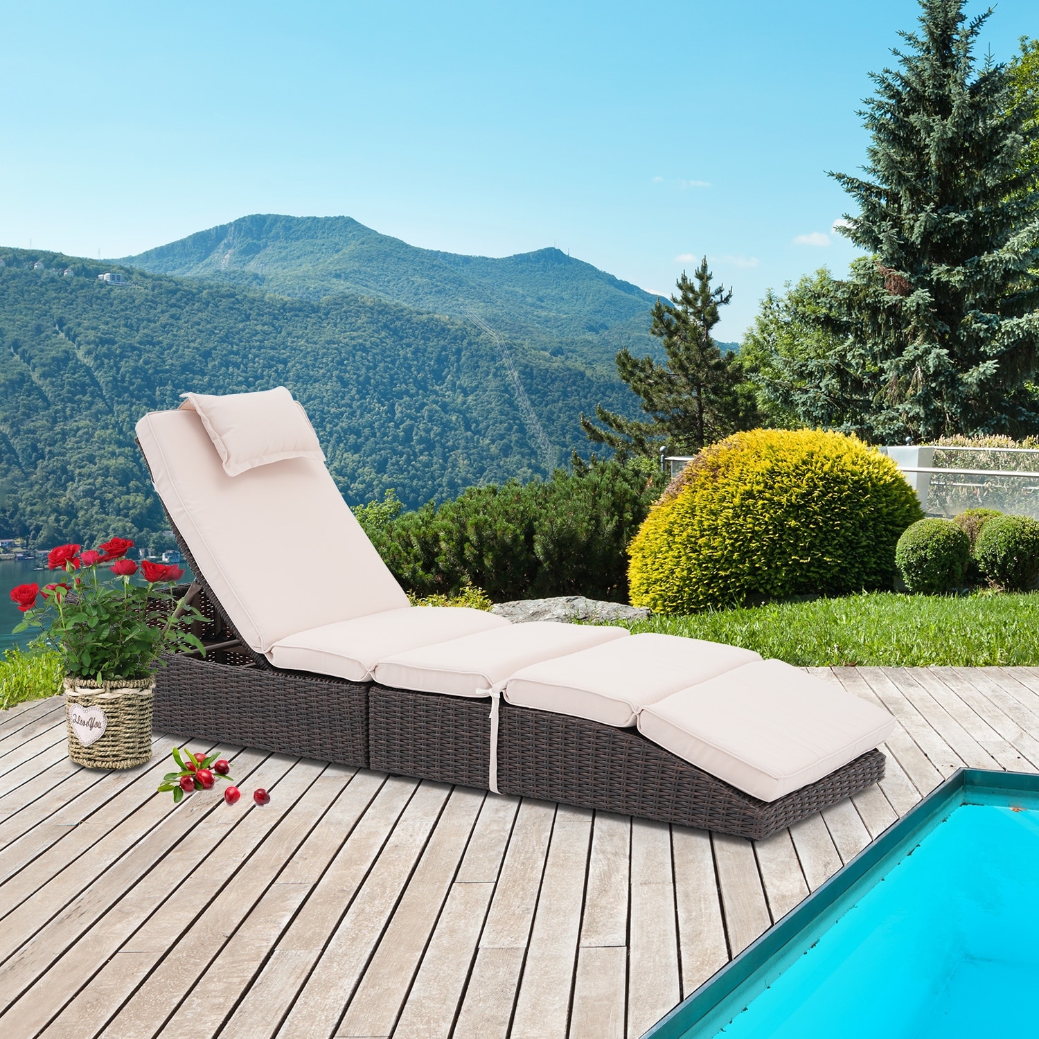 Wicker Folding Outdoor Chaise Lounges Bed Bath Beyond