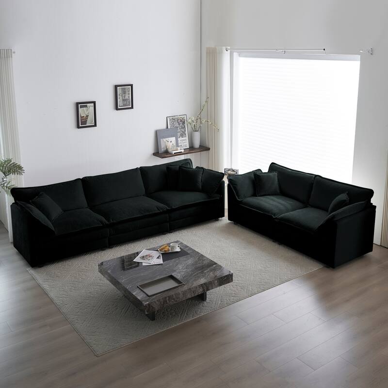 GDFStudio - Eldridson Chenille 2 Seater Sofa and 3 Seater Sofa Set
