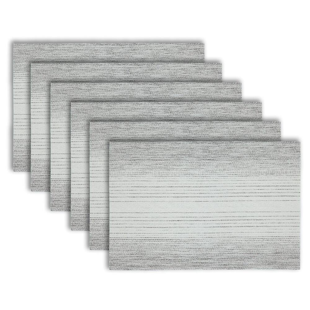 Dainty Home Ombre Woven Vinyl Reversible Rectangle Placemat Set Of 6 - 12" x 18"