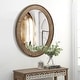 preview thumbnail 2 of 12, Cameo Wood Framed 32-Inch Oval Wall Mirror, Bathroom Wall Mirror - 31.89" H x 24" W x 1.26" D