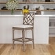 preview thumbnail 47 of 67, Natural Rattan Handmade Chippendale Cushioned Bar Stool by East at Main Grey Wash - Bar Height