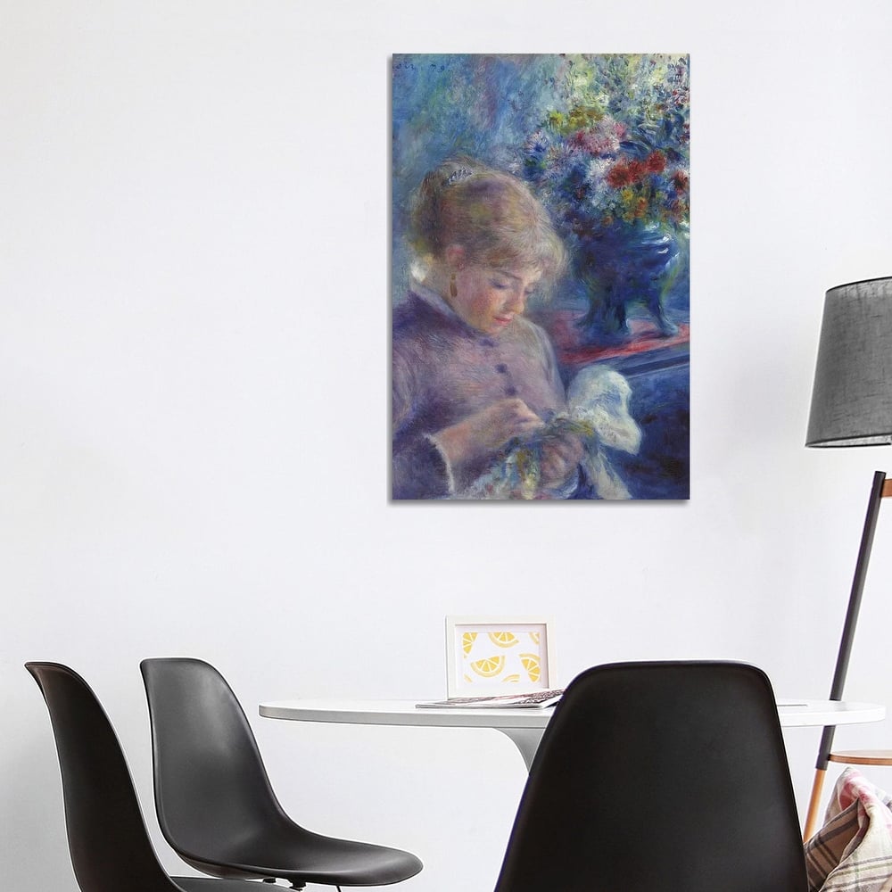 iCanvas "Young Woman Sewing, 1879" by Pierre-Auguste Renoir Canvas Print