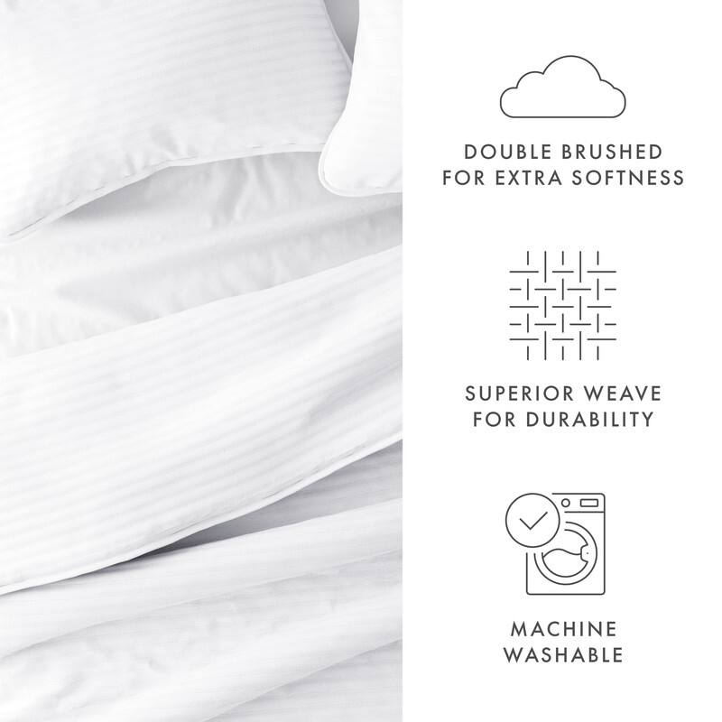 Soft Essentials All Season 3 Piece Stripe Stitch Quilt Set with Shams