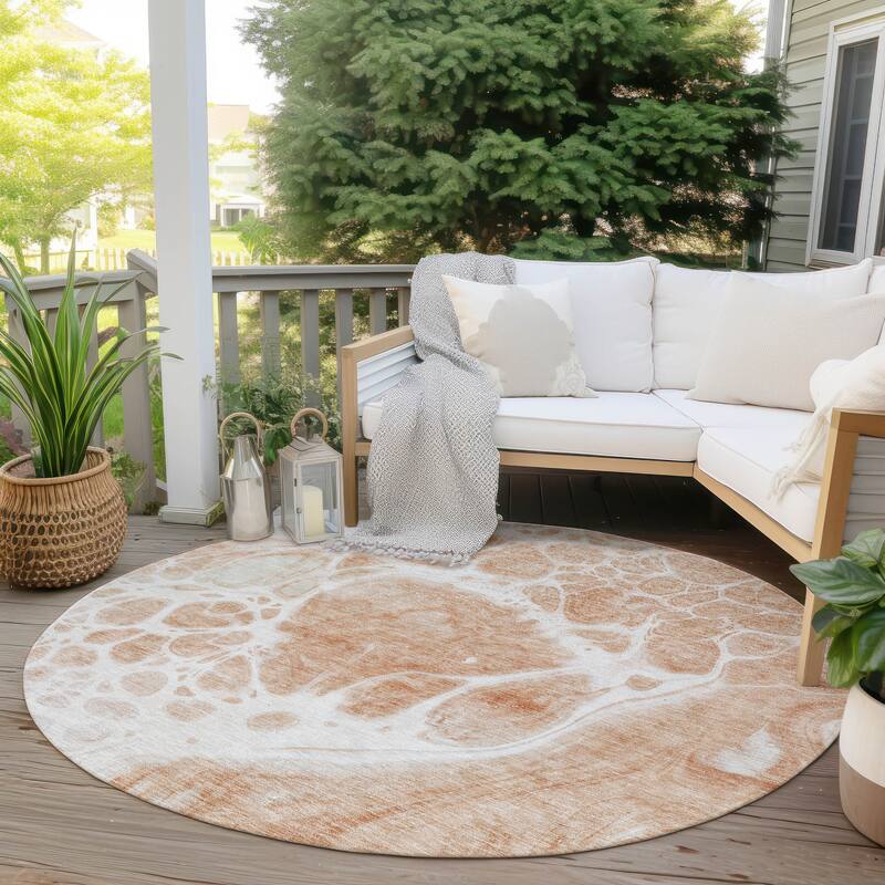 Machine Washable Indoor/ Outdoor Chantille Abstract Contemporary Rug