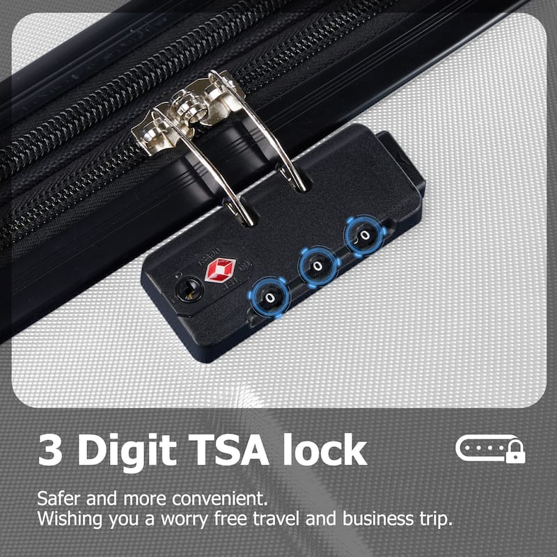 Hard Shell ABS, Double Spinner Wheels Lightweight Suitcase TSA Lock
