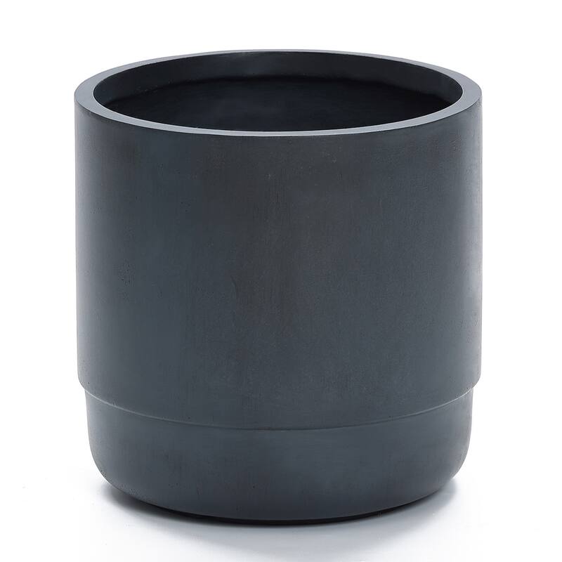 Modern Grey MgO 14.17" Round Planter