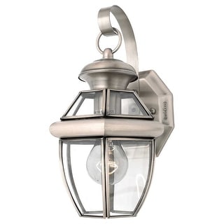 Newbury 1-Light Outdoor Wall Lantern in Pewter
